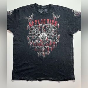 Men’s Affliction Short Sleeve Crew Neck Factory Distressed T-Shirt, 3XL